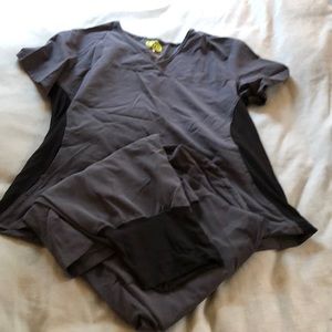 Charcoal gray maternity scrubs